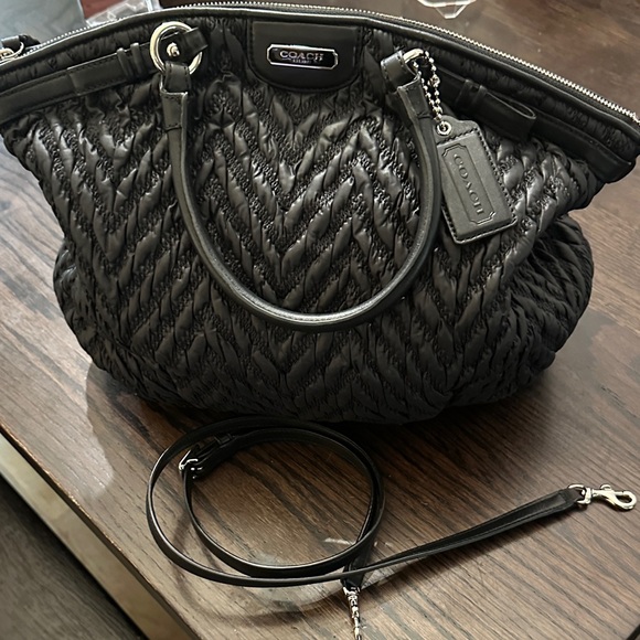 Coach Madison Quilted Chevron Nylon Sophia Satchel - Picture 1 of 14